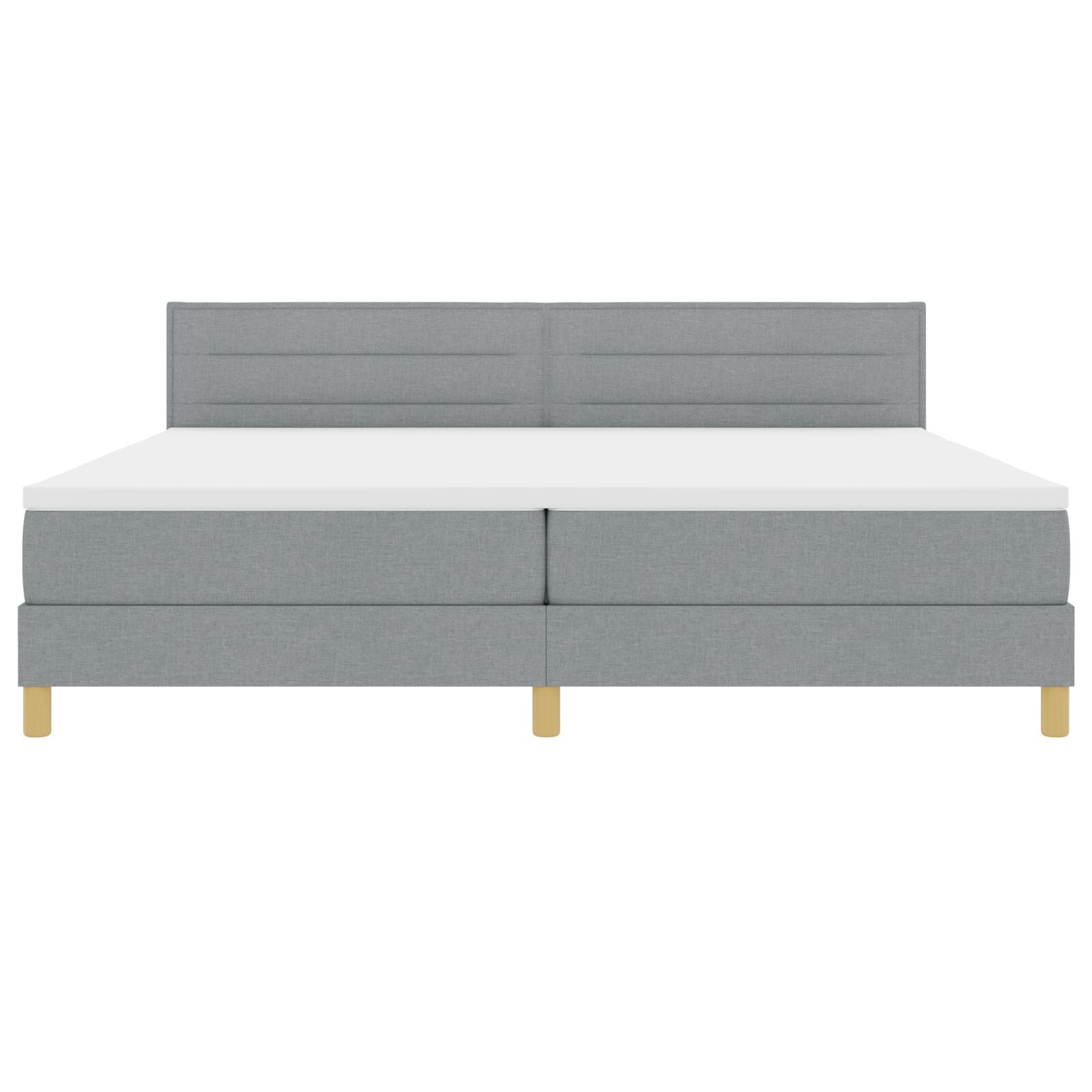Boxspringbed Met Matras Stof Lichtgrijs 200 x 200 cm Lijnen ontwerp
