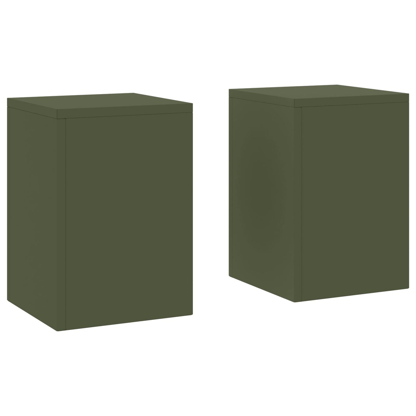 Buiten Plantstands Pilar 2 Stuks 24X24X35 Cm Staal Olijfgroen 2x (35 cm)