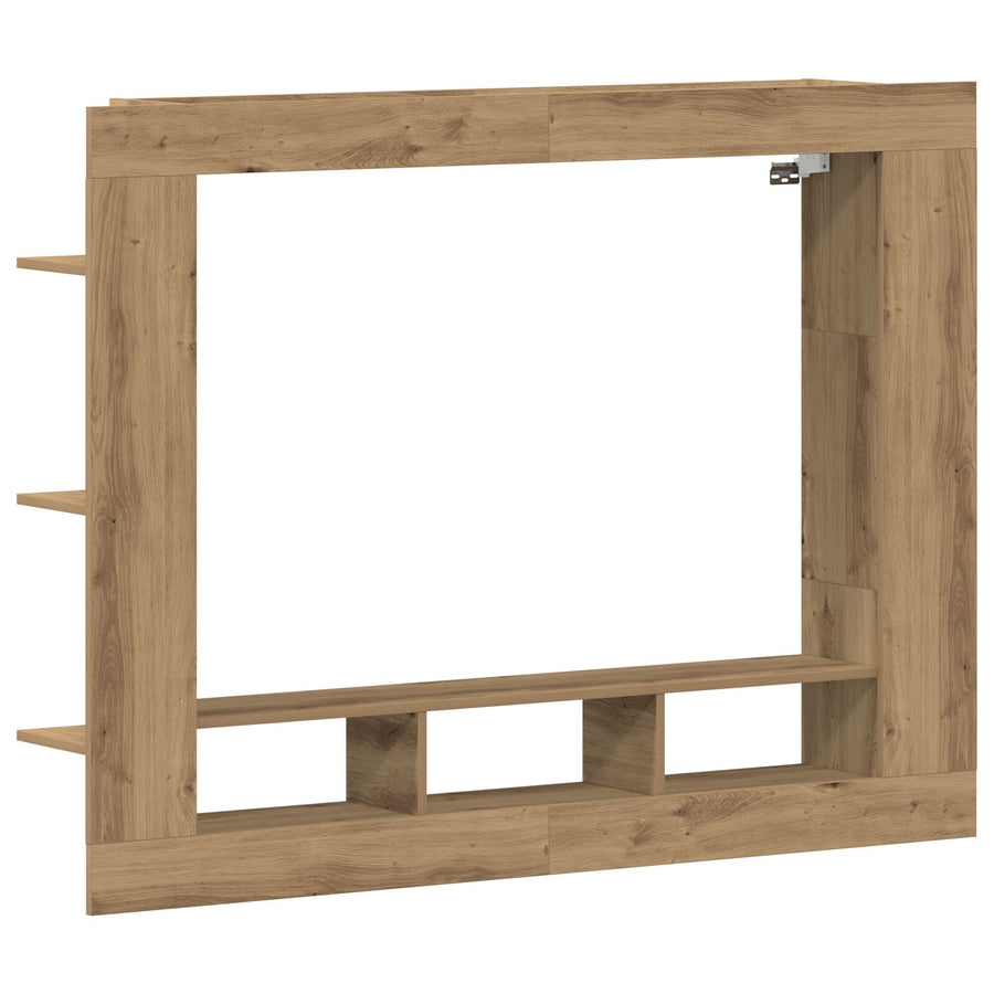 Tv-Kast Aan De Muur Artisan Eiken 152X22X113 Cm Ambachtelijk Eiken