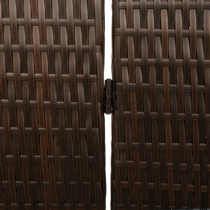 Kamerscherm Vouwbaar 195X Poly Rattan 180 cm Bruin 4 panelen