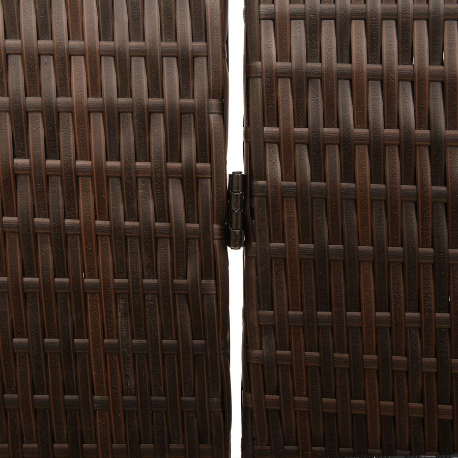 Kamerscherm Vouwbaar 195X Poly Rattan 180 cm Bruin 4 panelen