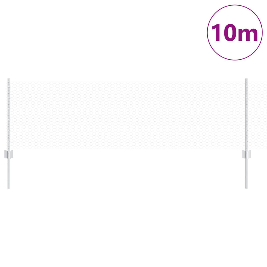 Hek Palen 5 Stuks U-Kanaal 60 Cm Gegalvaniseerd Staal,  Hexagon Hek 0.6X10 M Gegalvaniseerd Staal