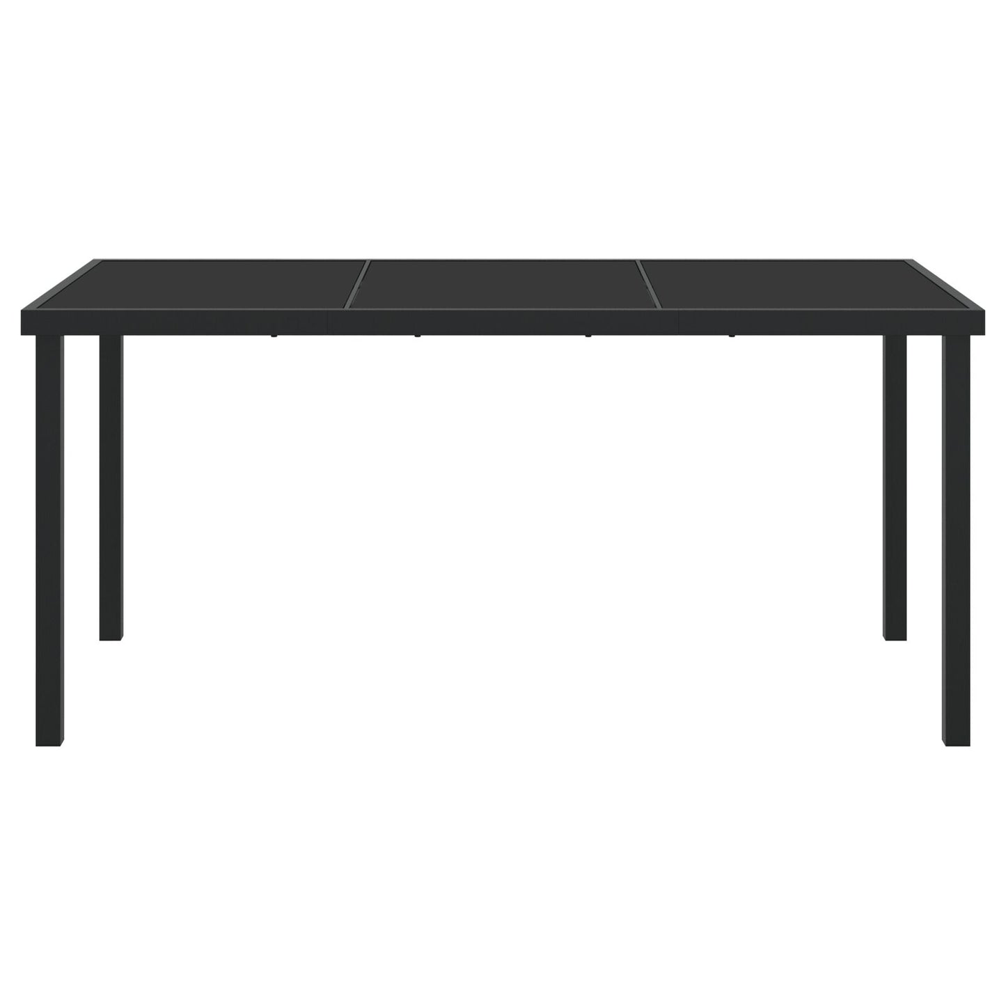 Tuin Tafel Zwart Geharde Glas 160 x 80 x 73 cm