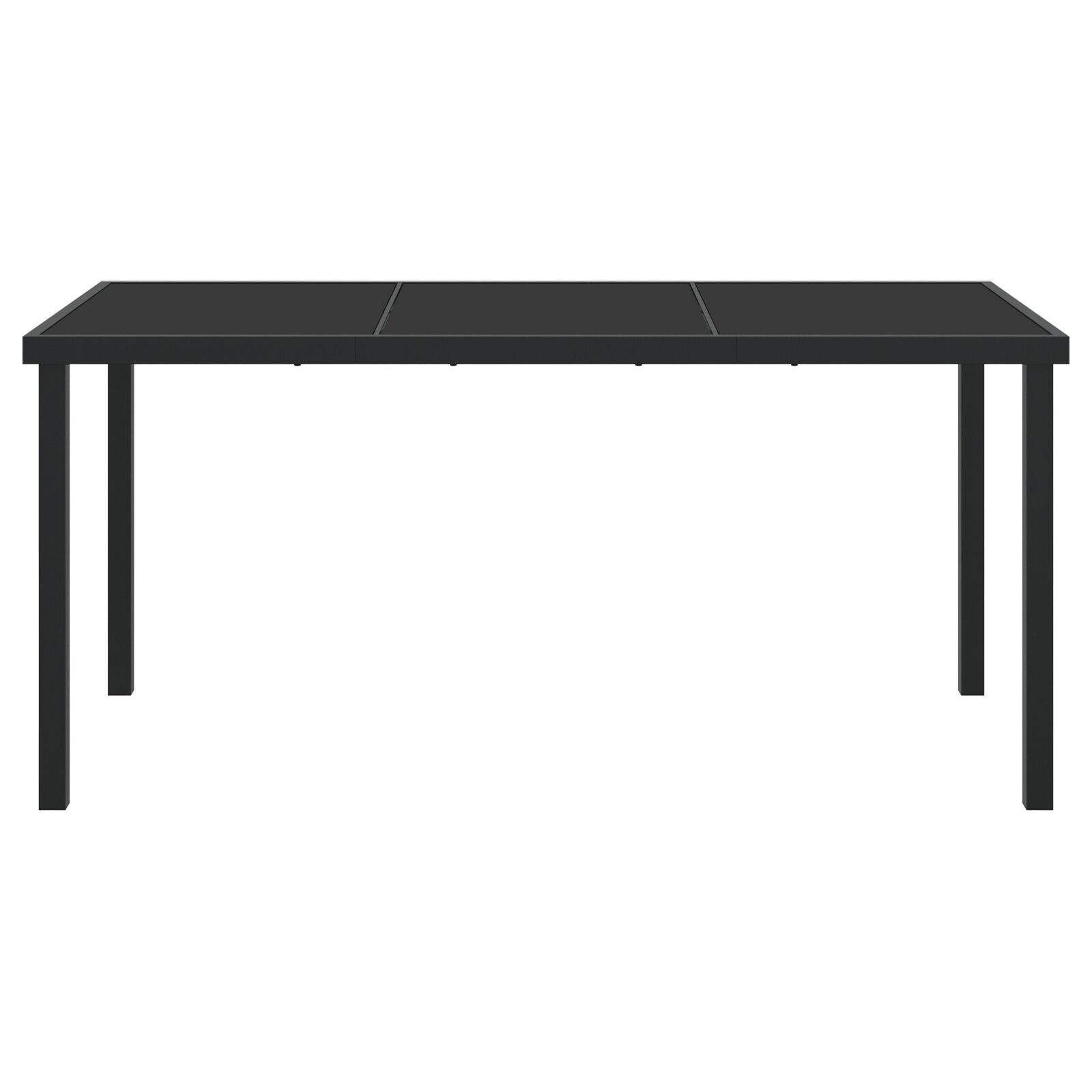Tuin Tafel Zwart Geharde Glas 160 x 80 x 73 cm