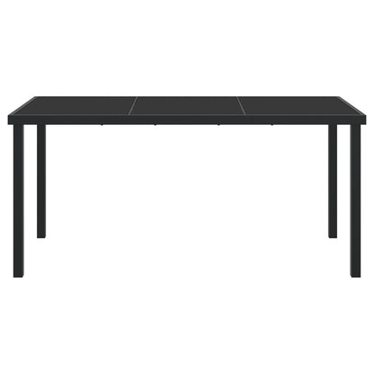 Tuin Tafel Zwart Geharde Glas 160 x 80 x 73 cm