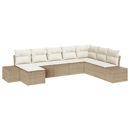 Tuin Sofa Set Set Van 8 Beige En Crèmekleurig