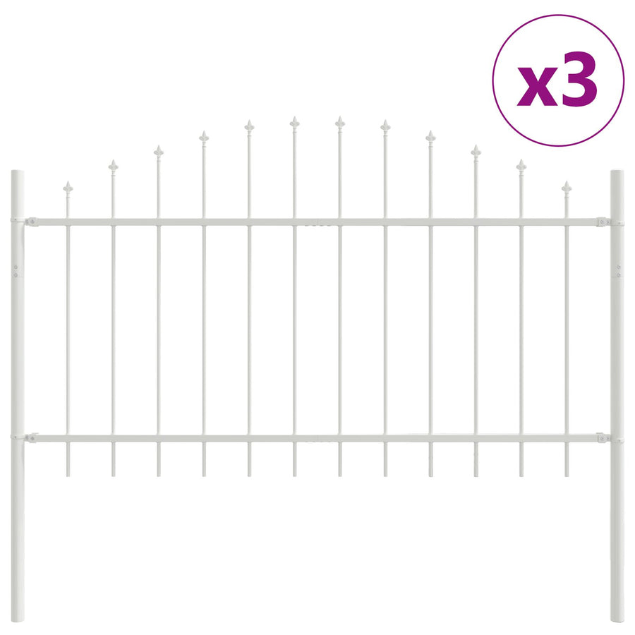 Tuinhek Met Boogtop 5,1X1 M Staal Wit 5.1 m 75-100 cm