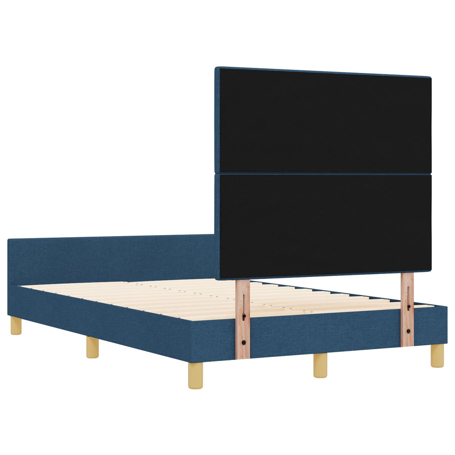 Bed Frame Blauw 120X200 Cm Stof Crème