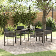 Tuinset poly rattan grijs 4 stoelen 1 tafel