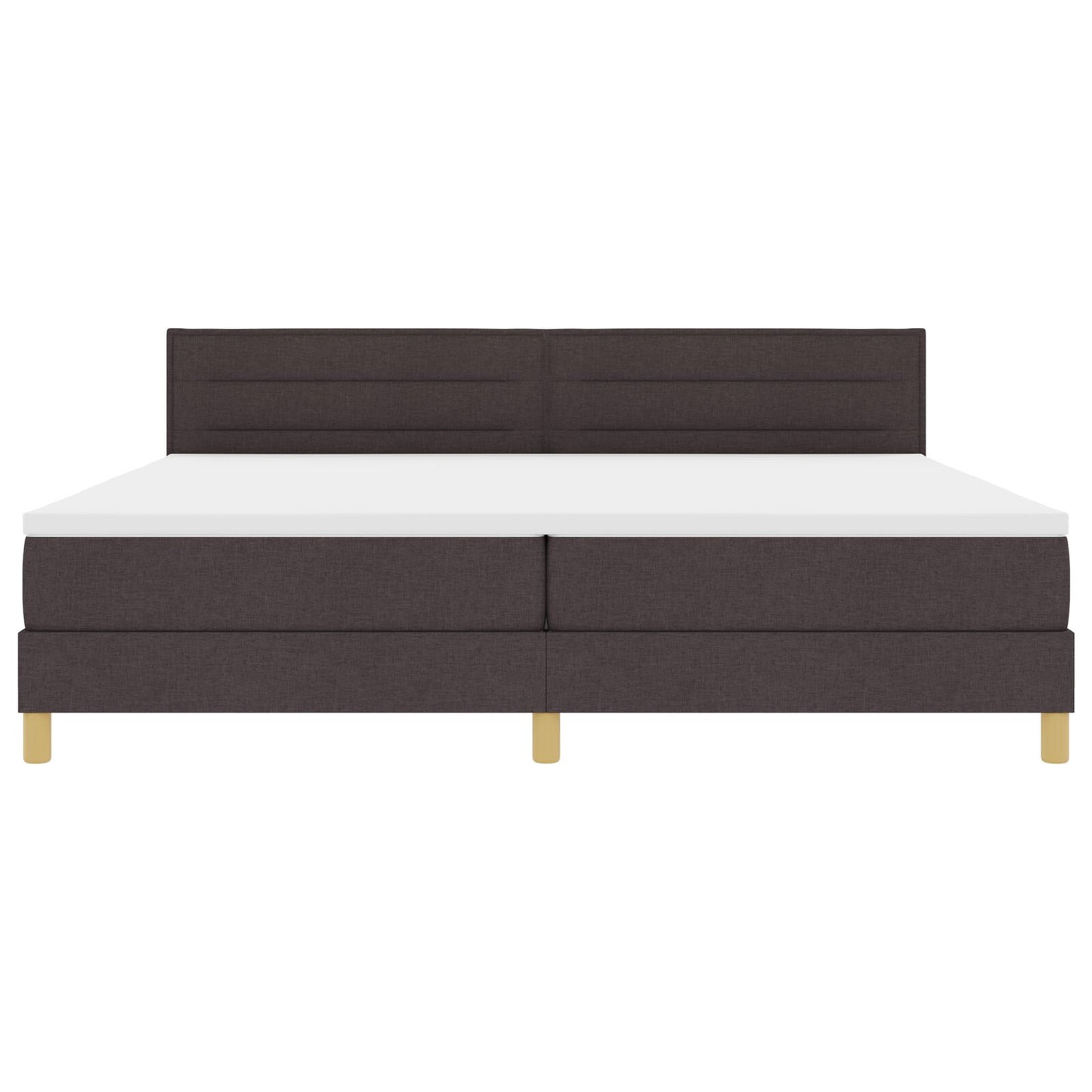 Boxspringbed Met Matras Stof Donkerbruin 200 x 200 cm Lijnenontwerp