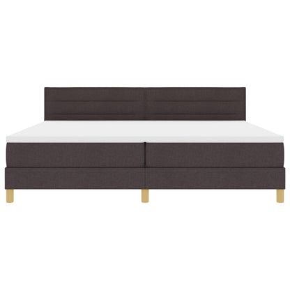Boxspringbed Met Matras Stof Donkerbruin 200 x 200 cm Lijnenontwerp