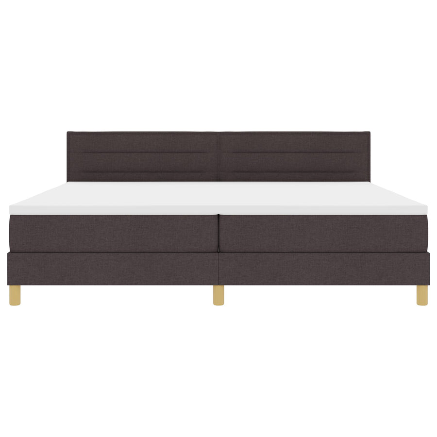 Boxspringbed Met Matras Stof Donkerbruin 200 x 200 cm Lijnenontwerp