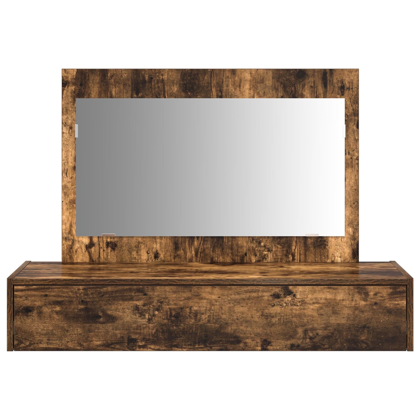Wandmontage Kaptafel 100 x 40 x 70 cm Gerookt Eiken zonder LED