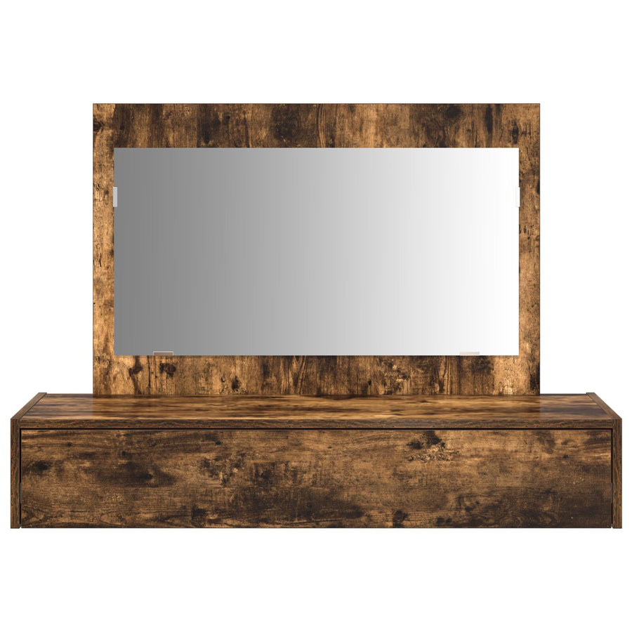 Wandmontage Kaptafel 100 x 40 x 70 cm Gerookt Eiken zonder LED