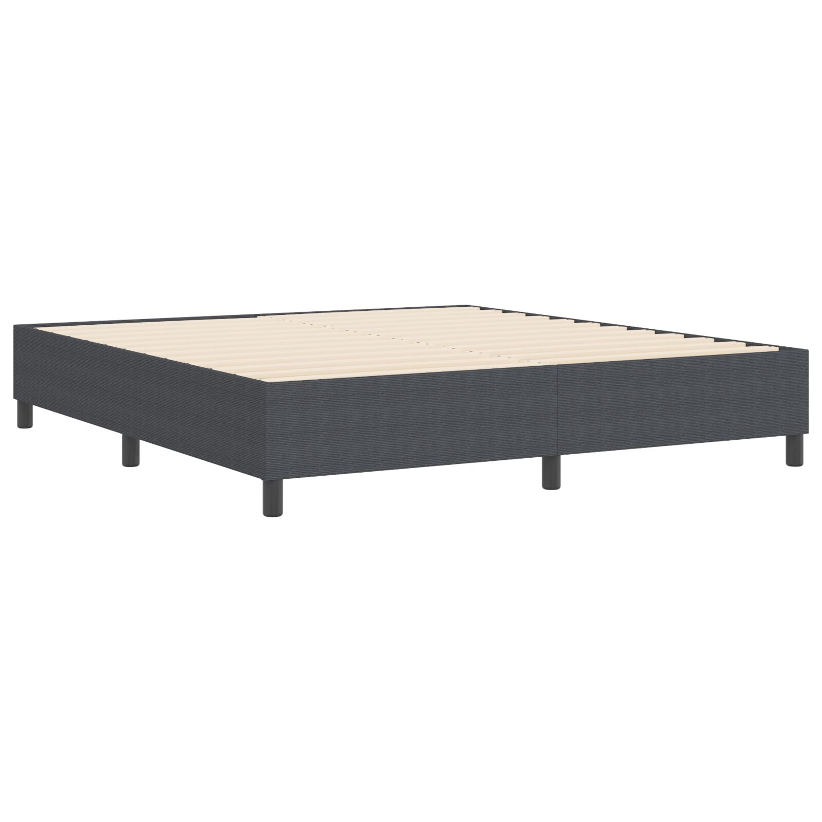 Boxspringbed Super King Corduroy Stof Donkergrijs 180 x 200 cm