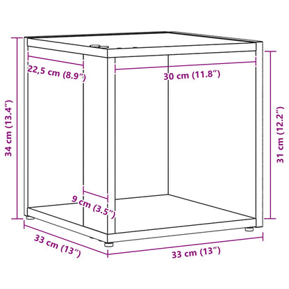 Salontafel Zwart Eiken 33X33X34,5 Cm Engineered Wood