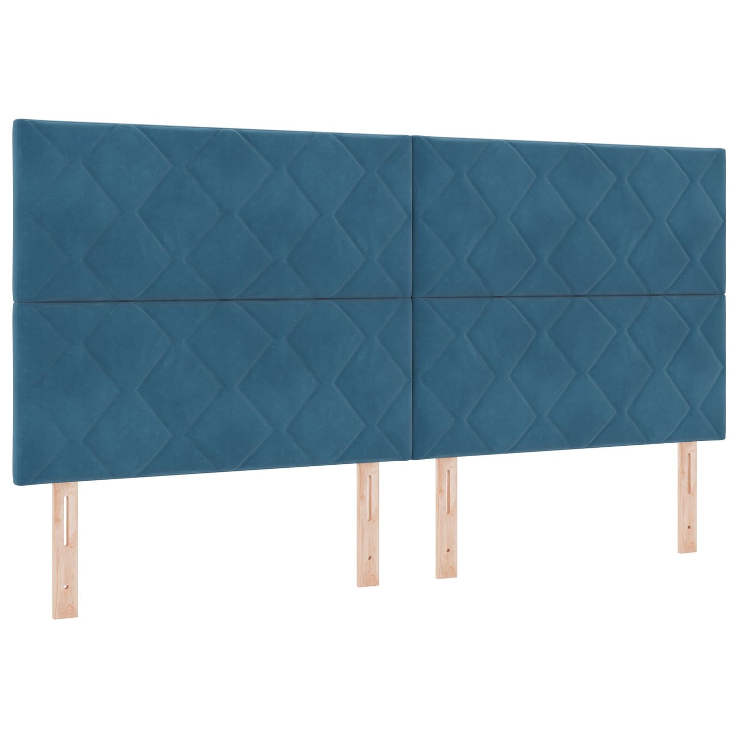 Hoofdbord Diamant Blok Ontwerp Donkerblauw 200 cm Fluweel