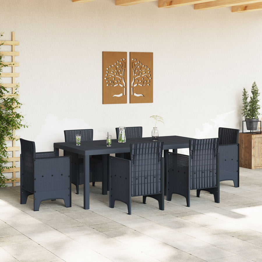 Tuinstafel 200X100X73 Cm Poly Rattan Anthraciet 2 m