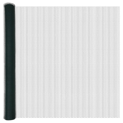 Hekpalen 11 Stuks U-Kanaal Groen 160 Cm Staal,  Hexagonaal Hek Groen 1,6X25 M Staal