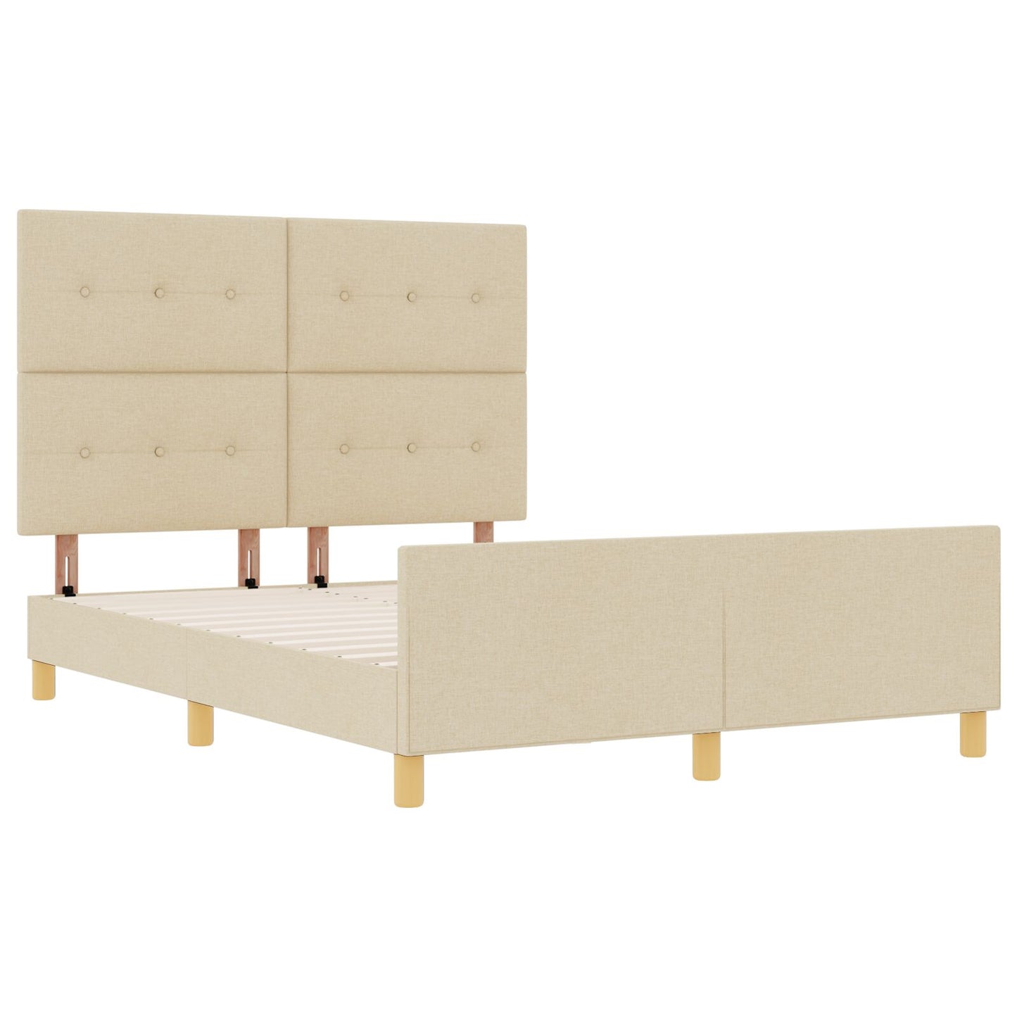 Bedframe Crème 140X190 Cm Stoffen Crème