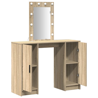 Kaptafel Met Led Verlichting In , 102X33X135 Cm Sonoma eiken