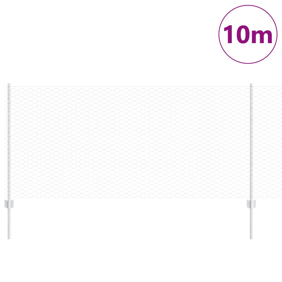 Hekpalen 10 Stuks U-Kanaal 100 Cm Gegalvaniseerd Staal,  Zeshoekig Hek 1X10 M Gegalvaniseerd Staal