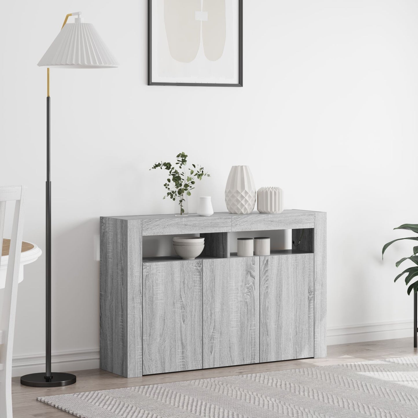 Dressoirkast Engineered Wood 116 X 30 X 75 Cm Grijze sonoma