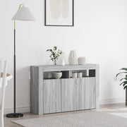 Dressoir 116x30x75 cm grijs bewerkt hout