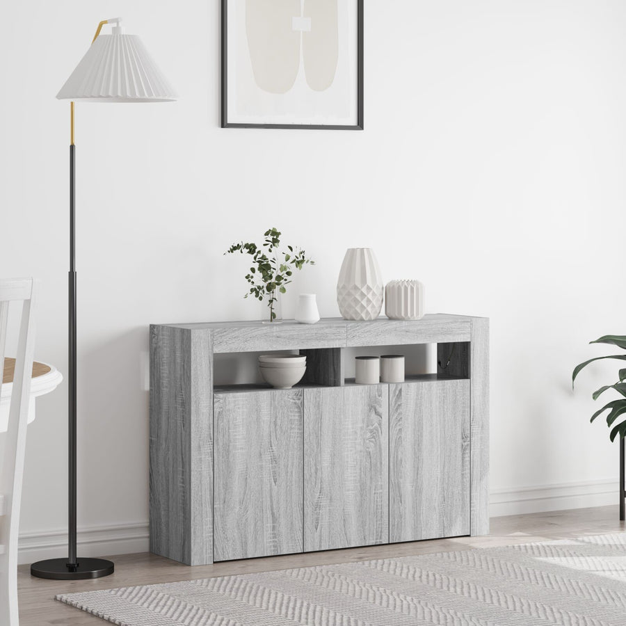 Dressoirkast Engineered Wood 116 X 30 X 75 Cm Grijze sonoma