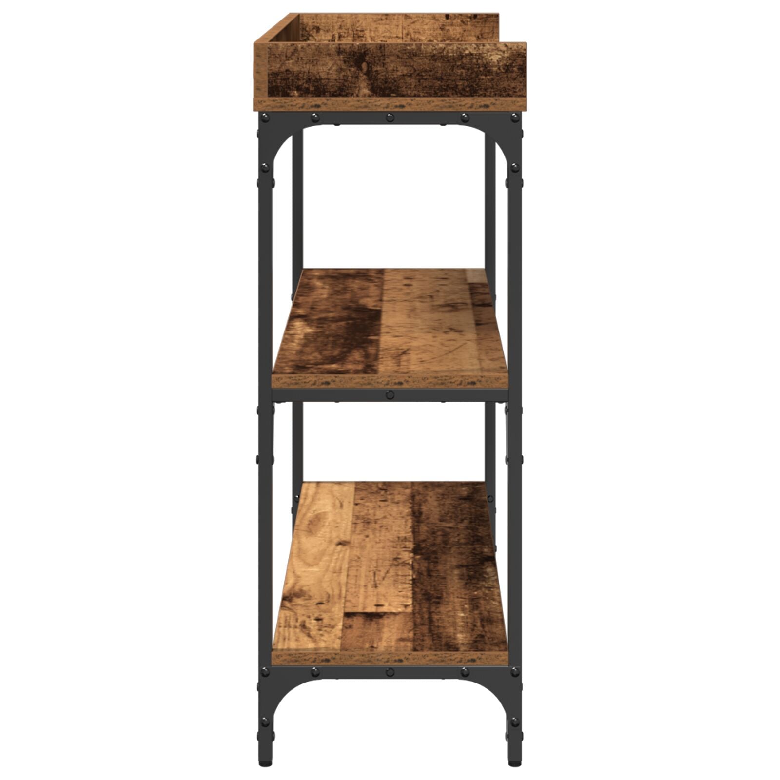 Console Tafel 100X30X80 Cm Engineered Hout En Staal Oud hout 100 cm