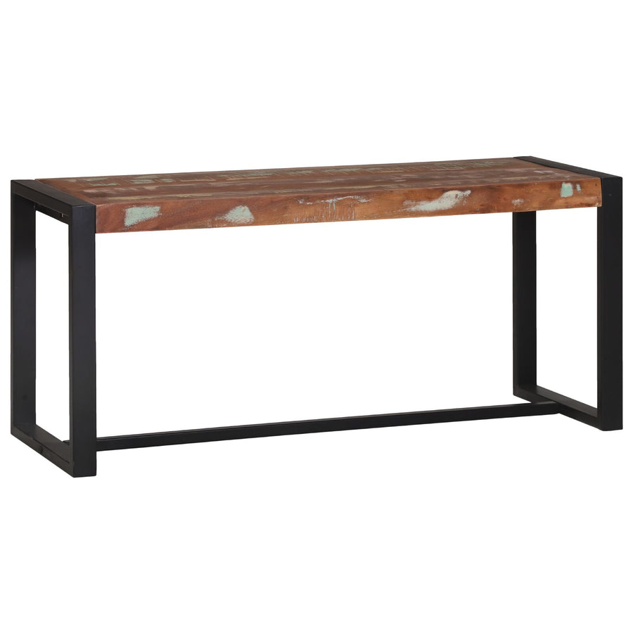 Bank Meerkleurig Massief Gerecycled Hout 100 X 35 X 45 Cm