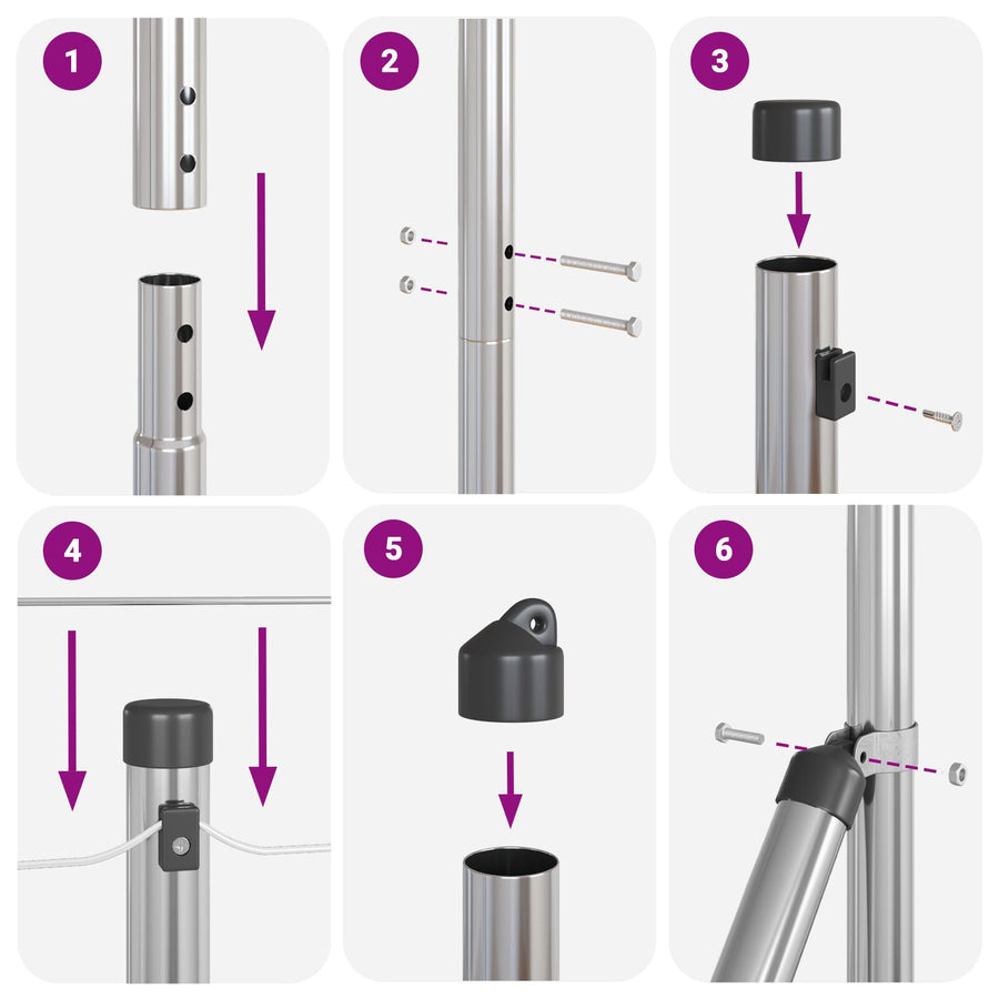 Gelaste Draad Omheining Met 7 Spike Staken 1.4X10 M Gegalvaniseerd Staal Gegalvaniseerd Staal