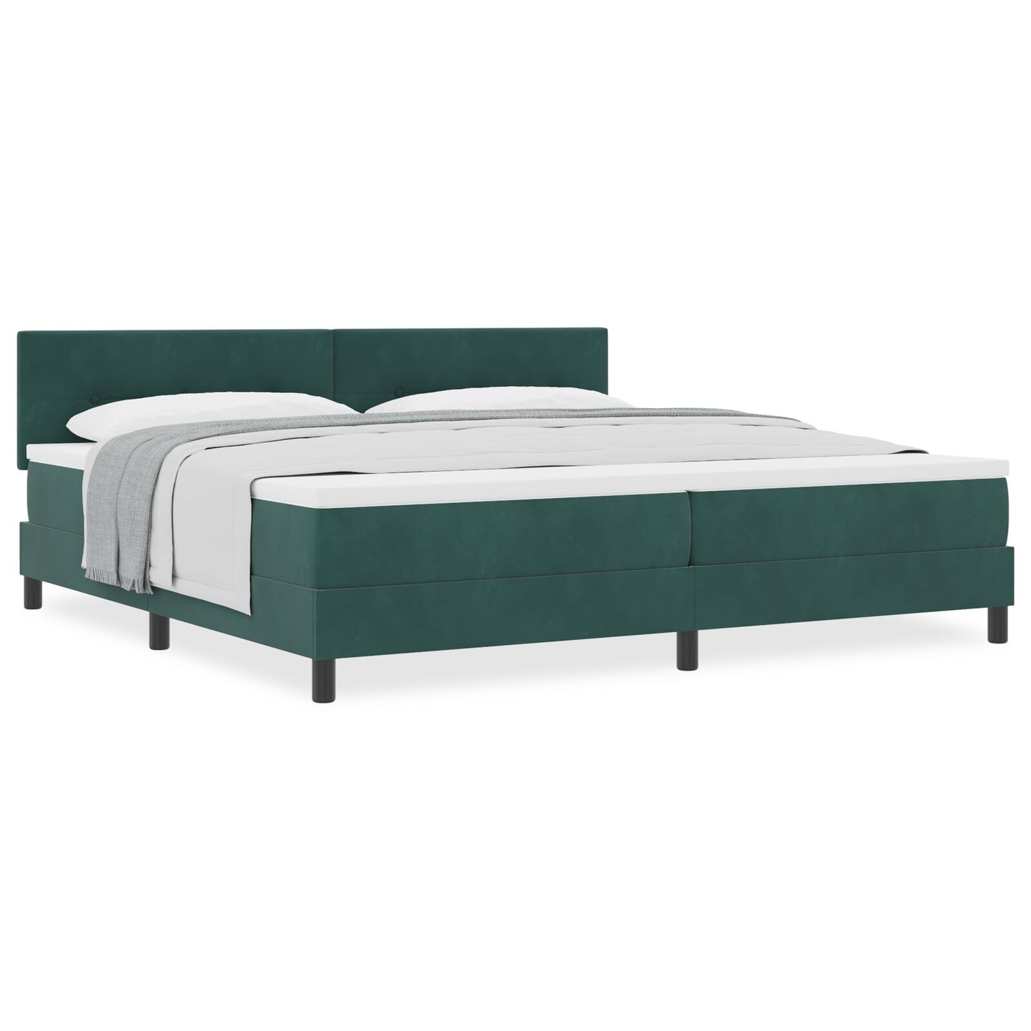 Boxspringbed Met Matras Donkergroen 200X200 Cm Velvet Blauw