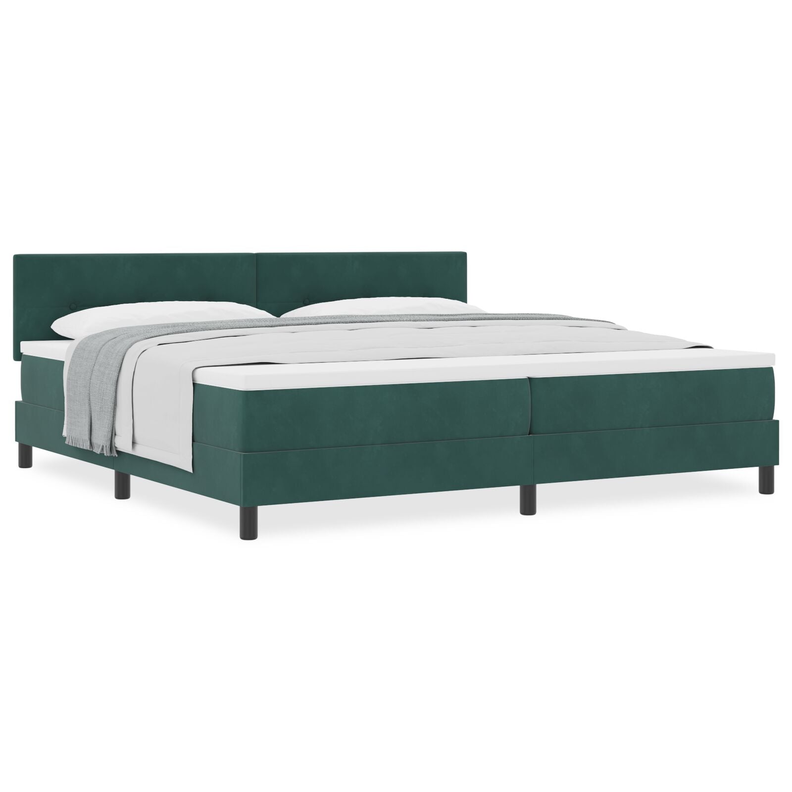 Boxspringbed Met Matras Donkergroen 200X200 Cm Velvet Blauw