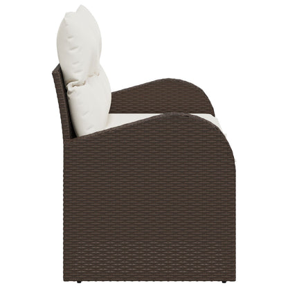 2-Zits Tuin Sofa Met Kussens Poly Rattan Bruin en crème geen opslag