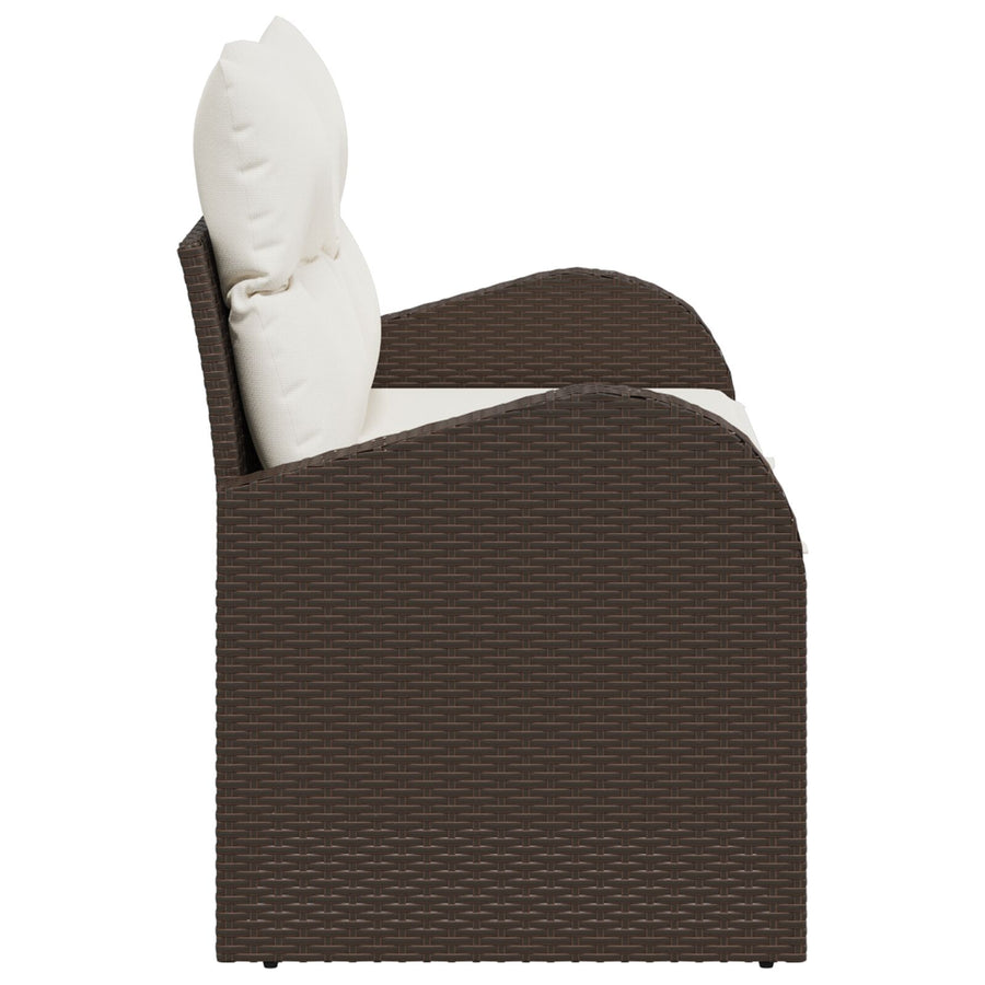 2-Zits Tuin Sofa Met Kussens Poly Rattan Bruin en crème geen opslag