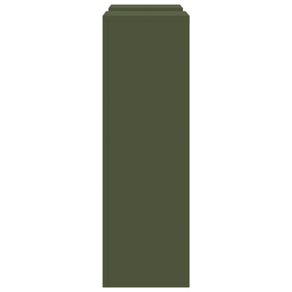 Buiten Plantenstands Pilaren 2 Stuks 24X24X75 Cm Staal Olijfgroen 2x (75 cm)