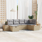 Loungeset polyrattan 6-delig beige