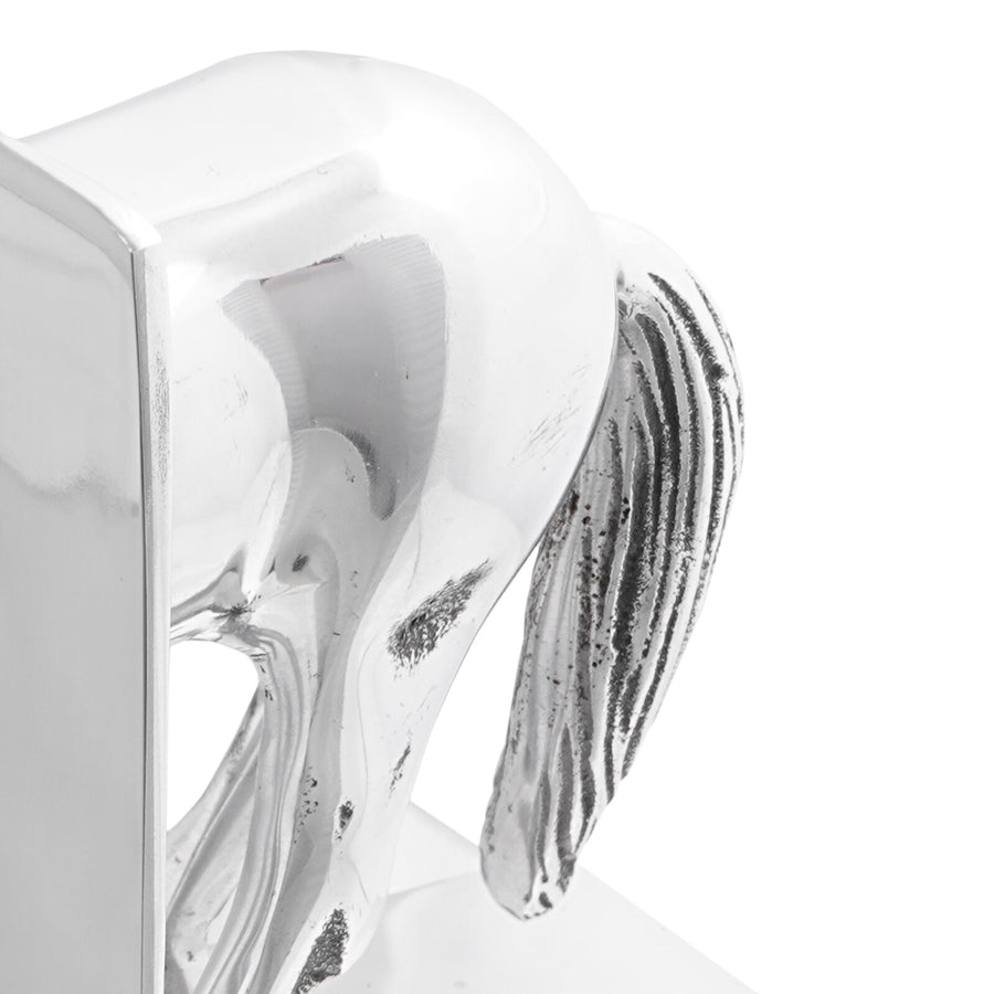 Boekensteunen 2 Stuks Zilver 11X14X25 Cm Aluminium Paard