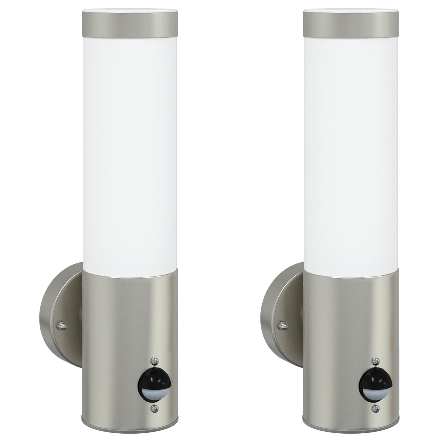 Buitenwandlampen 2 Stuks Rvs Ip44 Zilver met sensor
