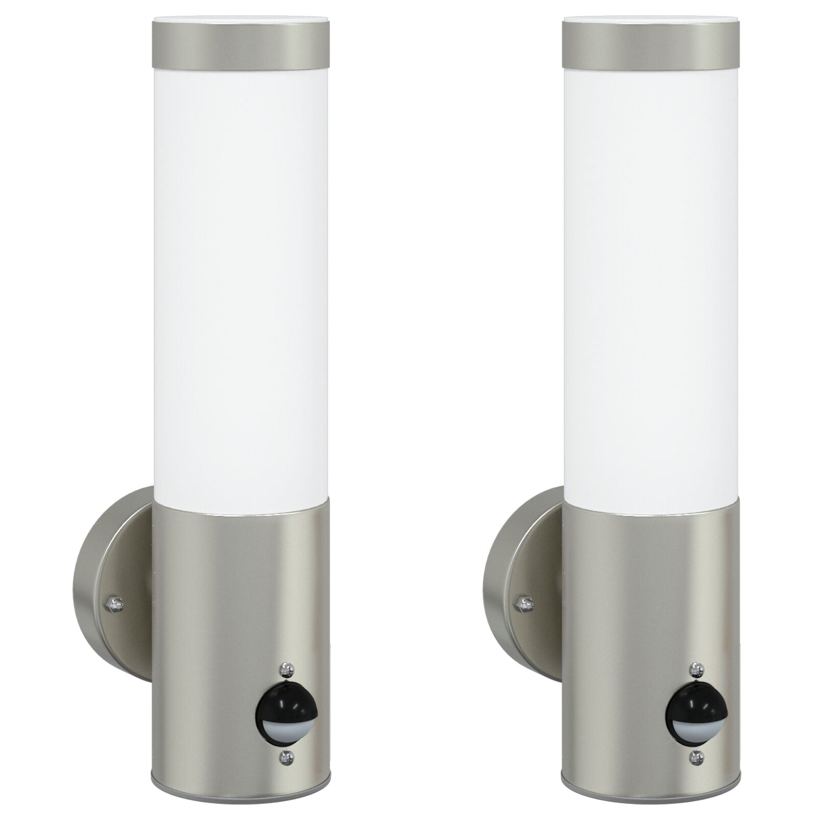 Buitenwandlampen 2 Stuks Rvs Ip44 Zilver met sensor