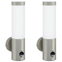 Buitenwandlampen 2 Stuks Rvs Ip44 Zilver met sensor