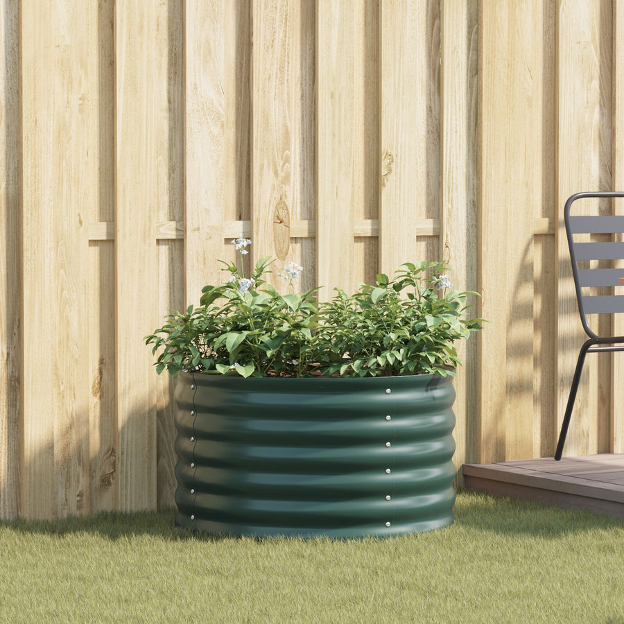 Tuin Verhoogde Bloembak Gegalvaniseerd Staal 80 x 80 x 44 cm Groen
