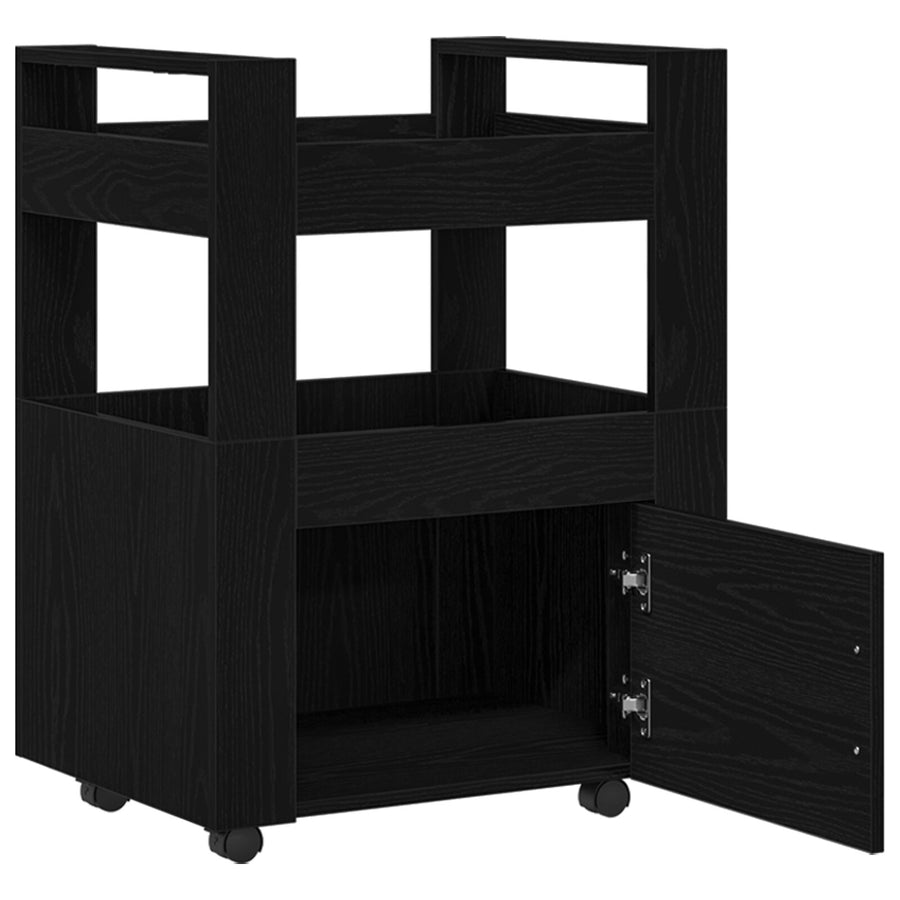 Keuken Trolley 60X45X80 Cm Gelaagd Hout Zwart eiken