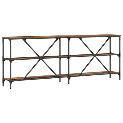 Console Tafel Oud Hout 200X30X75 Cm Engineered Hout En Staal