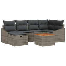 7-Delige Tuinsofa Set Met Kussens Grijs Poly Rattan Wit