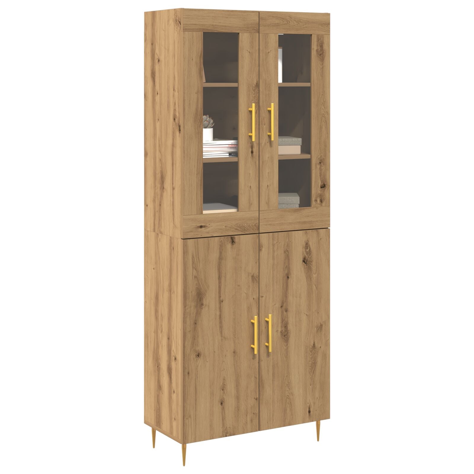 Hoogkast Ambachtelijk Eiken 69,5X34X180 Cm Bewerkt Hout