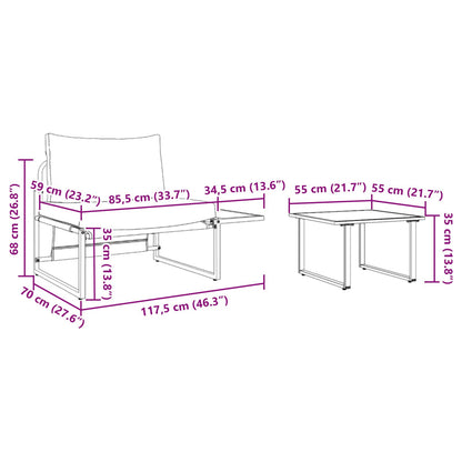 2-Delige Tuinsofa Set Met Enkel Zitter En Antraciet Kussens Anthraciet