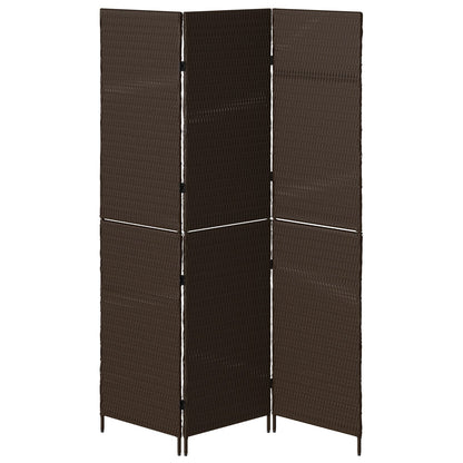 Kamerscherm Vouwbaar 146X Poly Rattan 180 cm Bruin 3 panelen