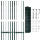 Hekwerk met palen 1x25 m staal groen